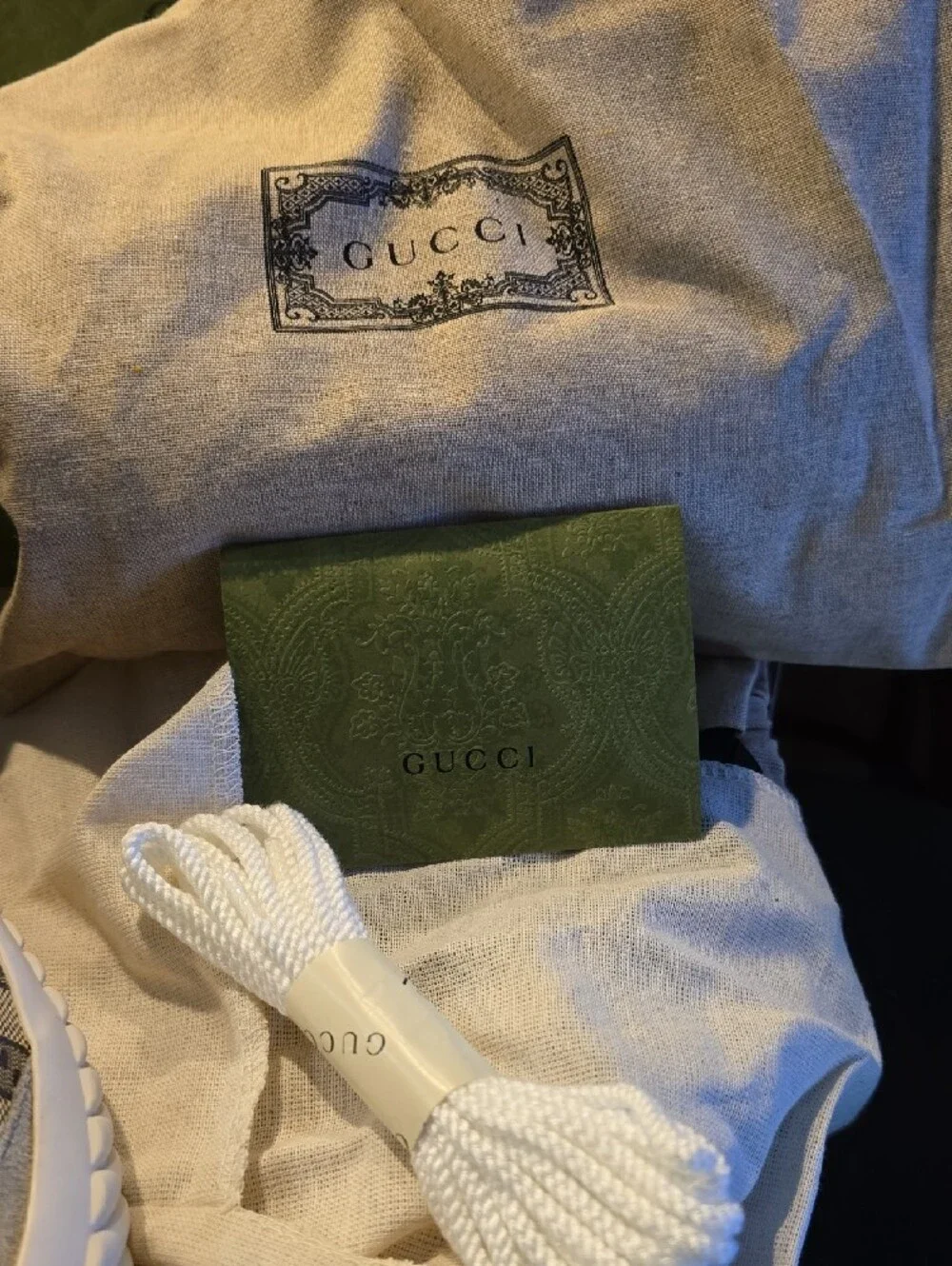 Gucci Beige GG Canvas High-Top Sneakers with White Laces